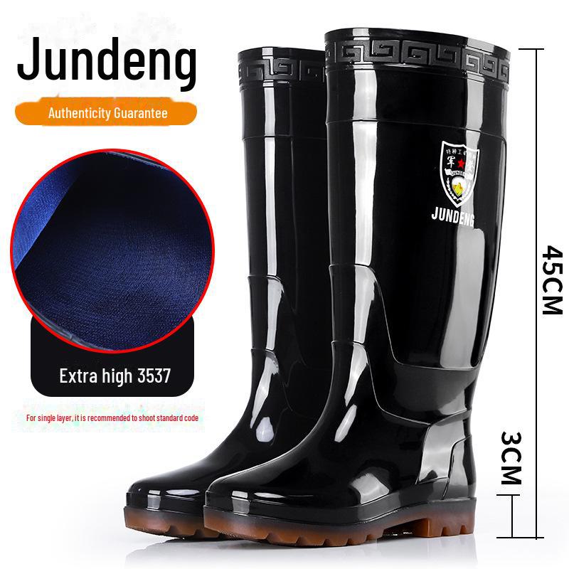 

Высокие, нескользящие резиновые сапоги для мужчин с толстой подошвой, идеально подходят для строительства и автомойки. 40