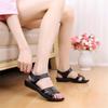 Soft Leather Mother Sandals Comfortable Soft Sole Middle-aged and Elderly Women's Sandals Flat Non-slip Elderly Sandals Women's Summer Grandma Shoes