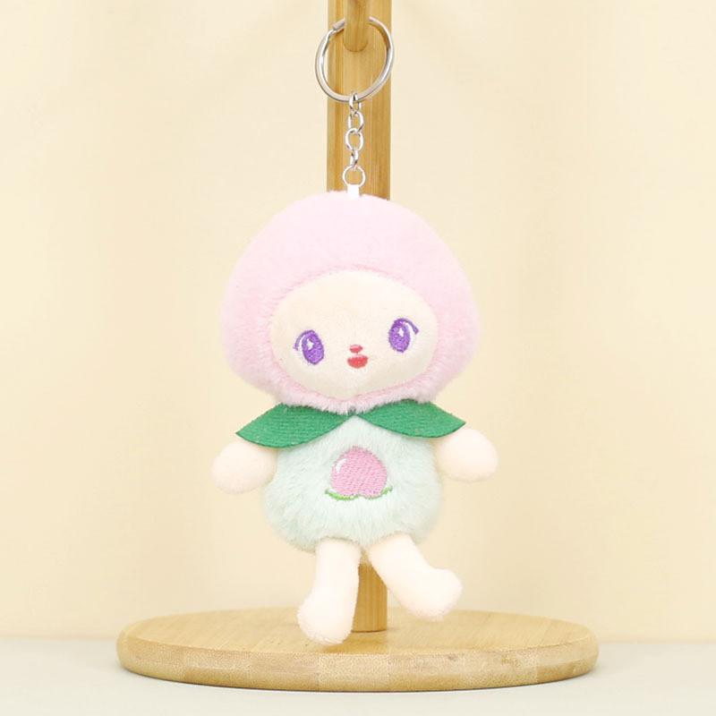 Adorable Fruit Plush Keychain Soft Pp Cotton Stuffed Peach Toy For Girls Bags