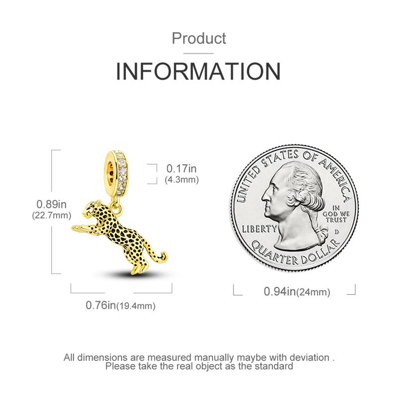 Pendant Charm Bead Copper Leopard Pendant Beads Fit Original Bracelet For Jewelry Making Valentine'S Day Gift