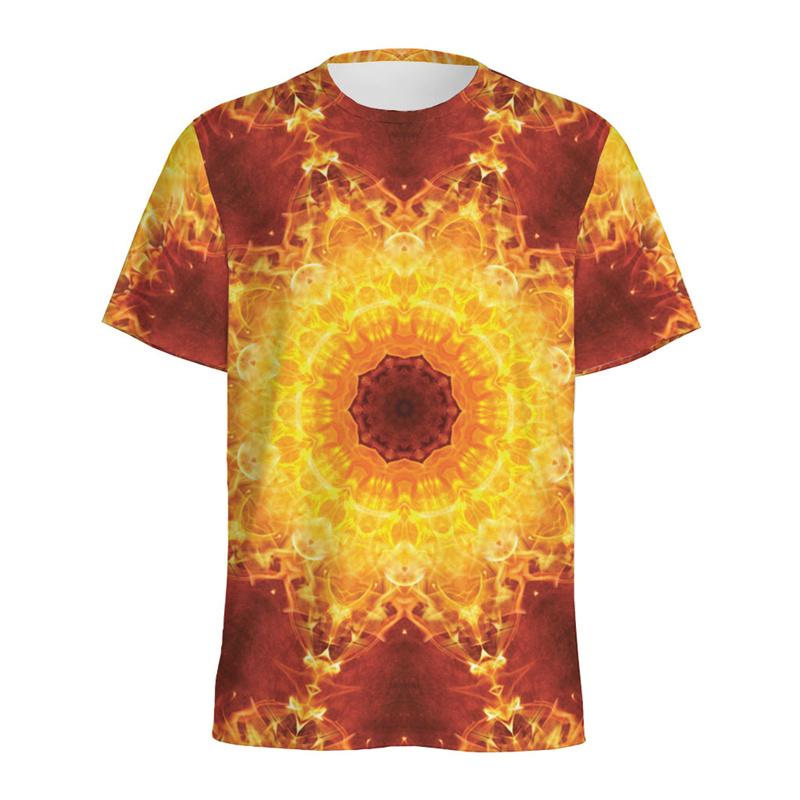 Buntes Kaleidoskop 3D-gedrucktes T-Shirt für Herren Psychedelisches Muster T-Shirt Sommer Lässig Kurze Ärmel Rundhals T-Shirts