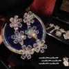 Haute Couture Jewelry, Flower God Flower Row Diamond Earrings, Rich And Charming, Flower Zircon Water Drop Earrings Set