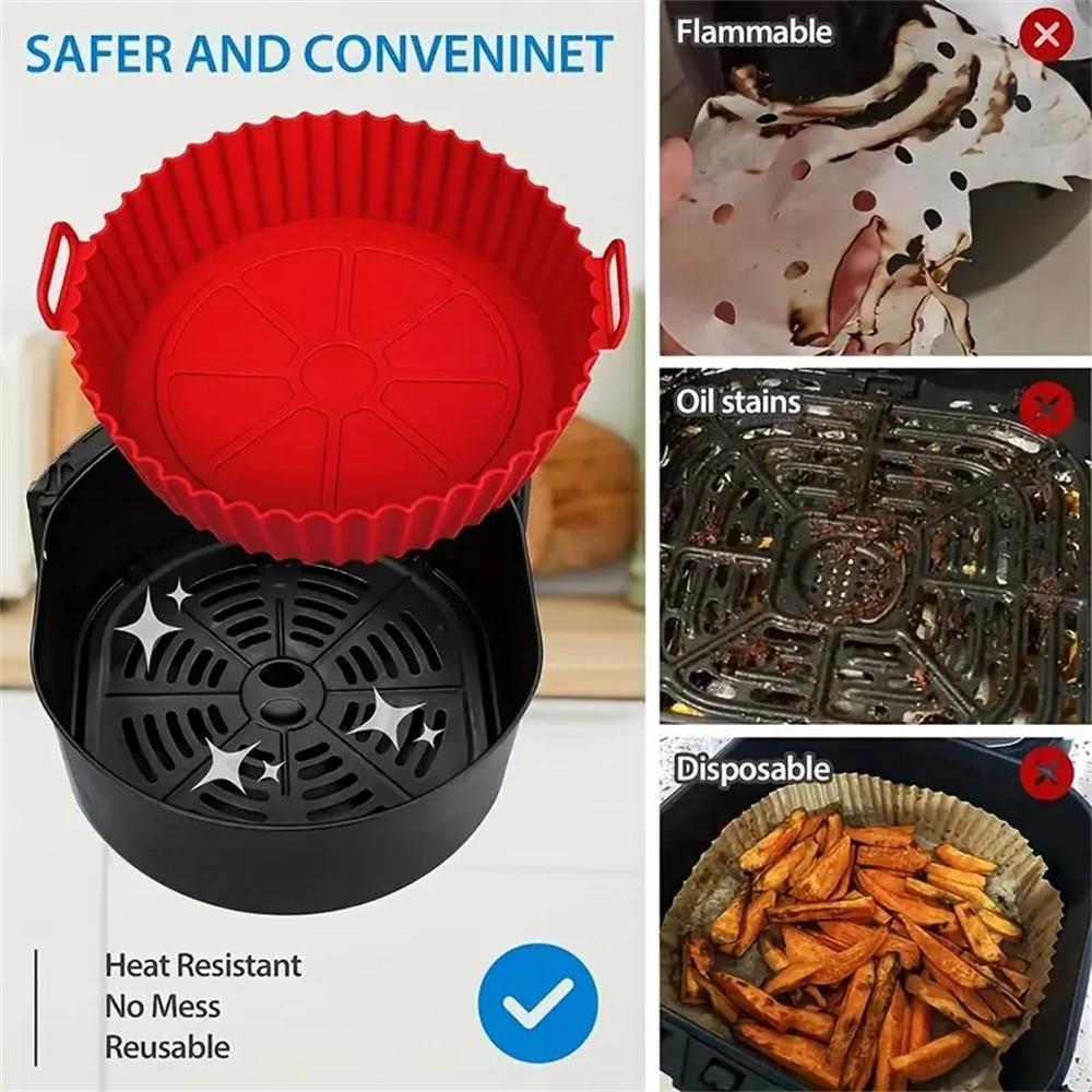 Silicone Air Fryer Liner, Reusable Round Liners for Tower,BPA-Free Non-Stick Silicone Air Fryer Accessories