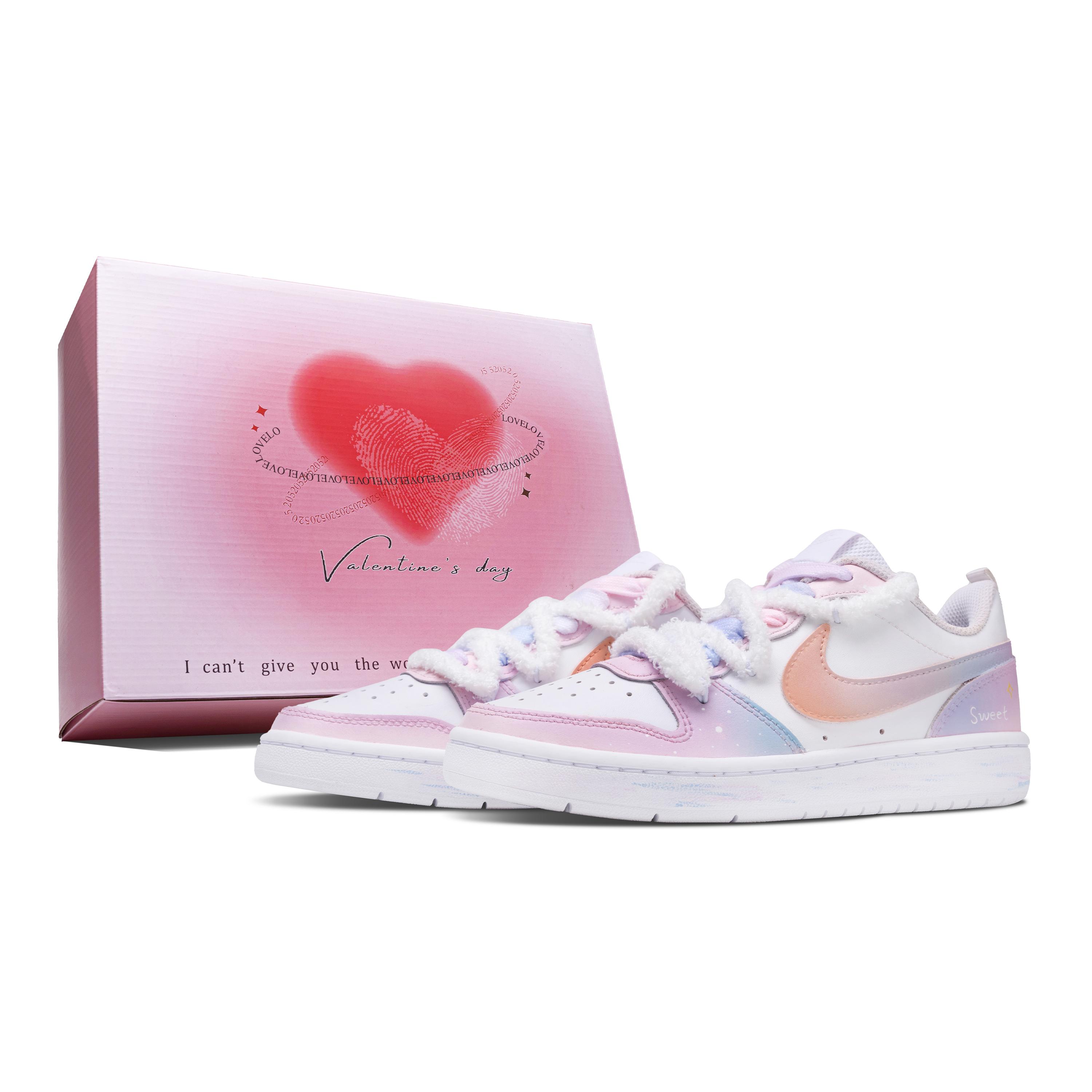 

Nike Court Borough 2 Honey Evening Star Low top Skateboard Shoes Women s Pink BQ5448-100(Team-376-) 38