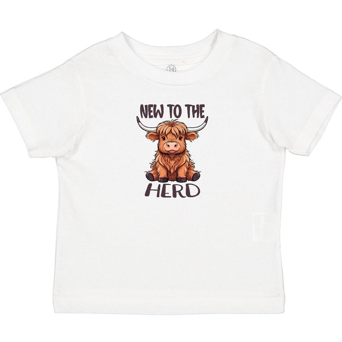 Inktastic New To The Herd Highland Cow Baby T-Shirt Infant Tees Shower Clothing 110