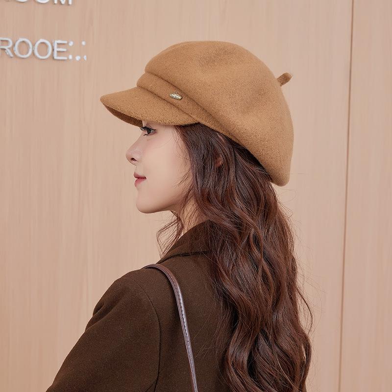 Women Newsboy Cap Cuffed Brim Beret Cap Vintage Octagonal Hats Slouchy Painter Hat for Outdoor   Beanie Hats for Women