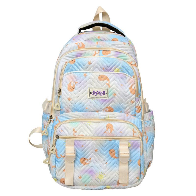 

Cute Spotted Colorful Whale Print Large Capacity Student Backpack Teens For