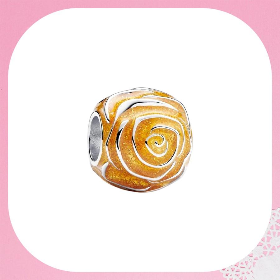 Sparkling Rose In Bloom Series Charm Bead Purple Pink Rose In Bloom Fit Original Bracelets Accessories Diy Jewelry Gift