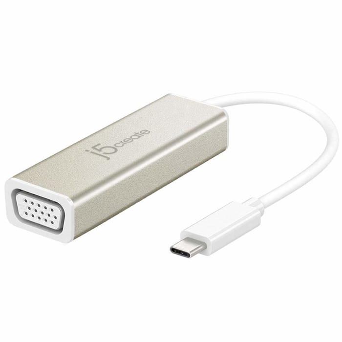 Adaptateur USB-C vers VGA - J5CREATE - JCA111 - 1080p - Connexion facile - Compatible MacBook et Chromebook