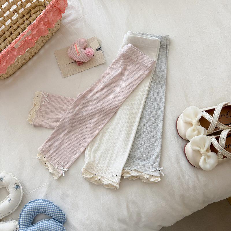Girls' Summer Lace Leggings - Stylish, Lightweight Casual Cropped Pants