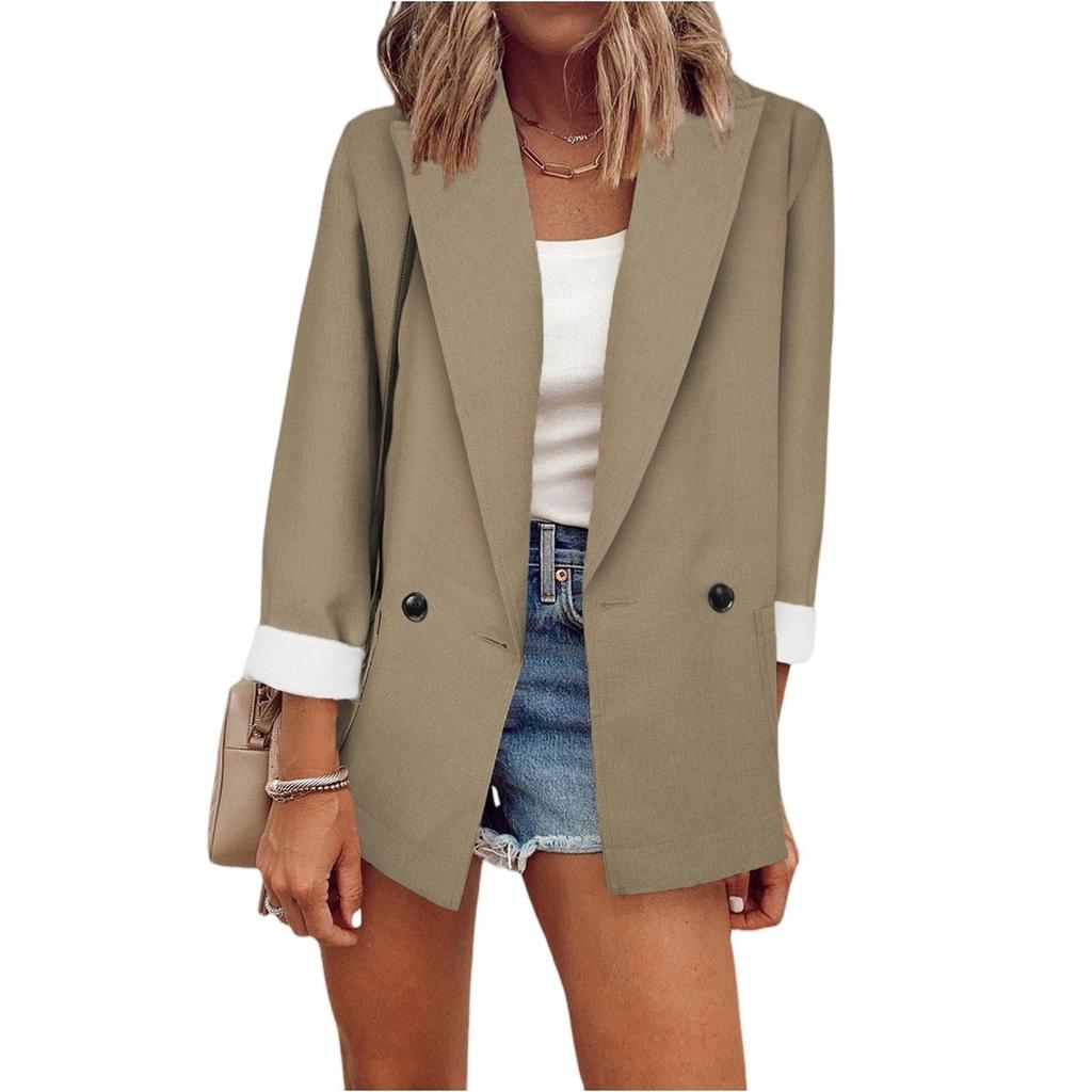 Damer Topp 3/4 Erme Casual Jakke Damer Klær Bluse Topp