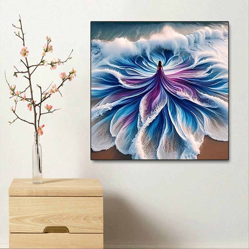 Nuovo Arrivo Pittura Diamante 5D Fai da Te Cerchio Completo "Gonna Marina" Ricamo Punto Croce Decorazione Casa Regalo
