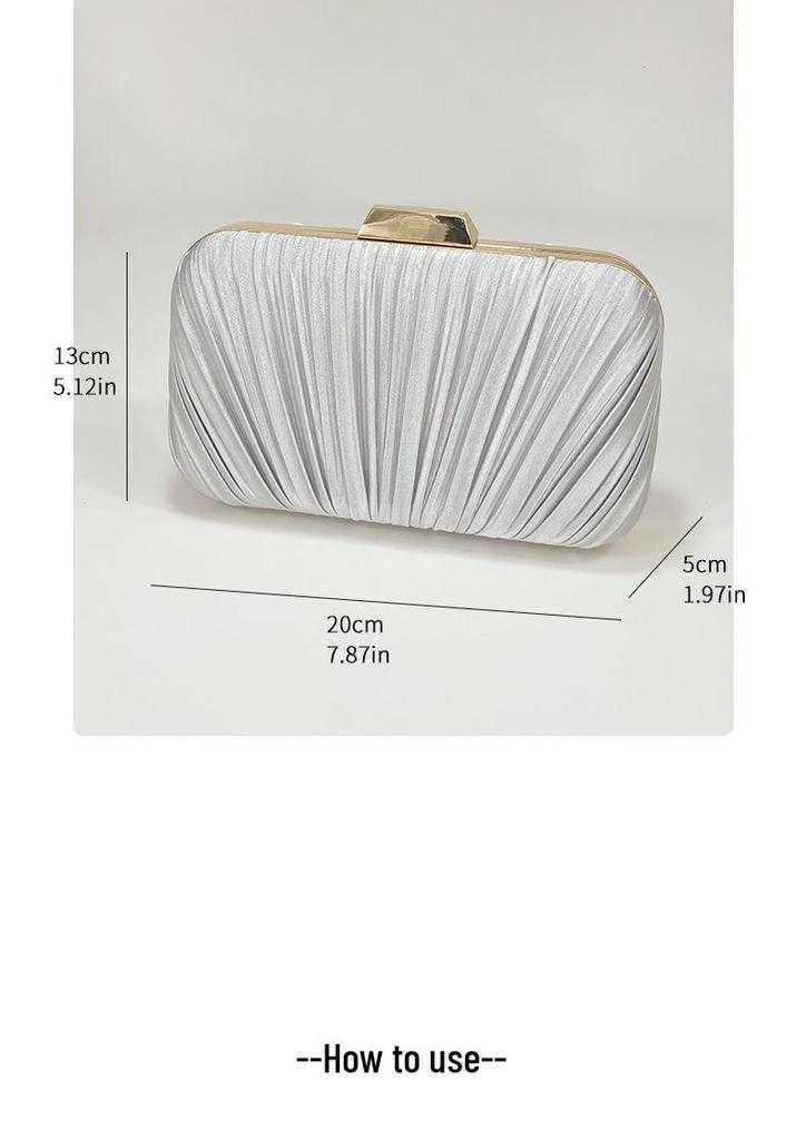Elegante Borsa a Spalla Pieghettata in Finta Seta - Pochette Clutch di Alta Gamma