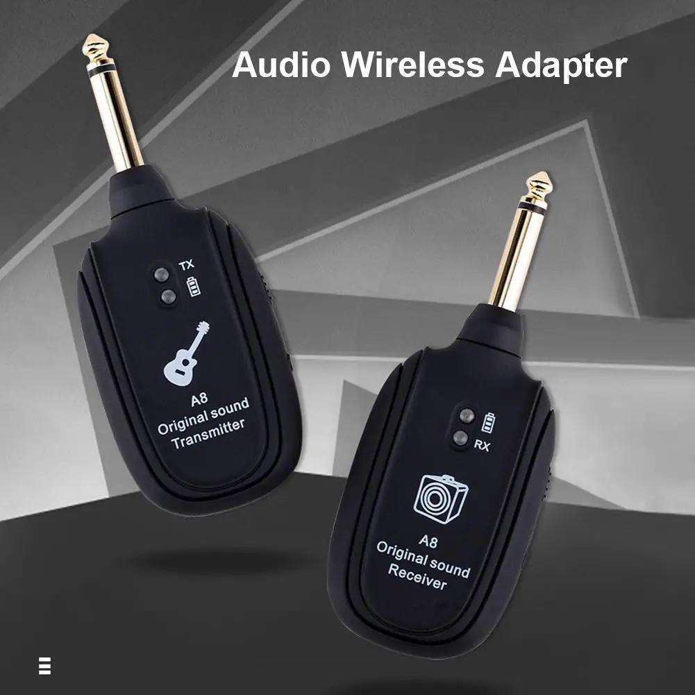 1-5pcs A8 UHF Wireless Guitar Audio System Wireless Guitar Transmitter Receiver for Guitar Bass Built-In Rechargeable Battery