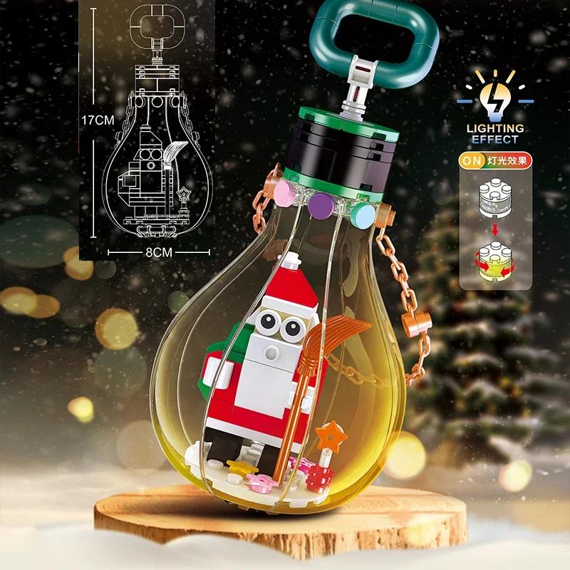 TOYLINX Model DIY Set Blocuri de Construcție de Crăciun Jucărie pentru Copii Blocuri de Construcție Ornament de Birou Decor pentru Camera Copiilor Cadouri