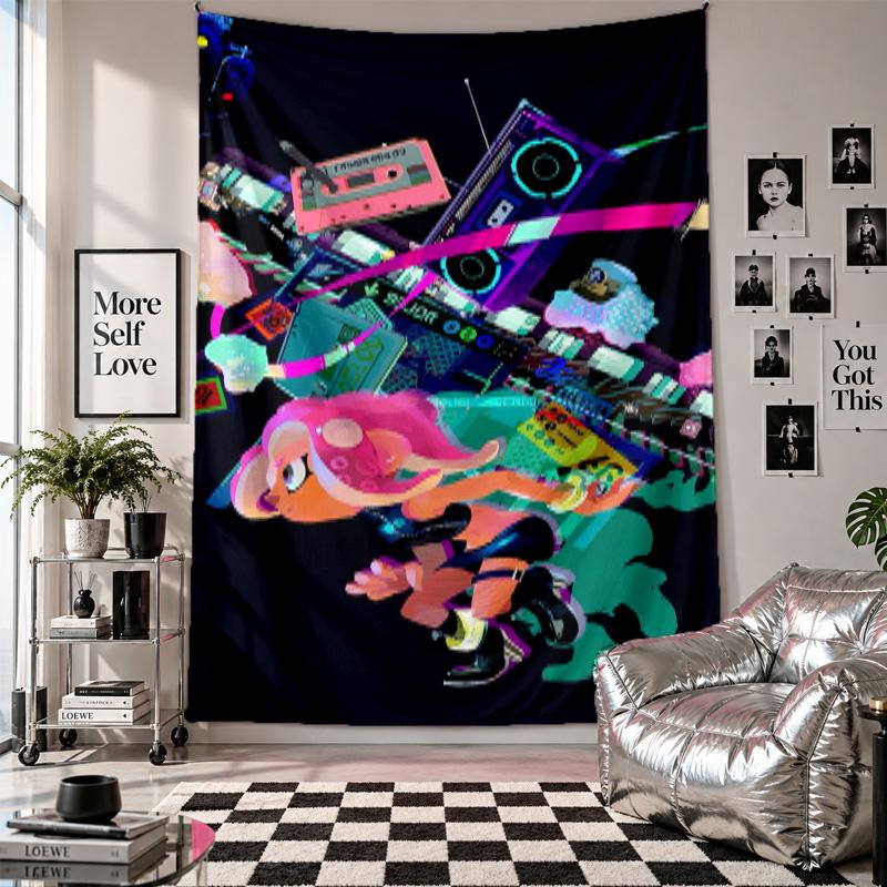 Wall TapestrySplatoon Art Hanging Cloth Decorative Background Cover for Room Decoration