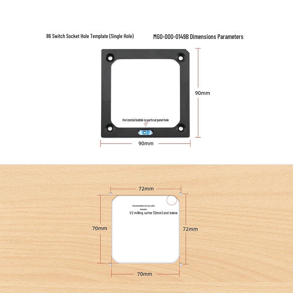 86 Box Switch & Socket Hole Punching Mold - Woodworking Template for Wardrobe Socket & Wire Box Grooving