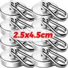1/6Pcs Strong Magnetic Hooks with Swivel Carabiner Hook for Hanging Toolbox Grill Cabins Kitchen Refrigerator Hanger Supplies