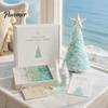 Sea Glass Art Projects for Adults DIY Christmas Tree Kit, 3D Coastal Xmas Craft Kit Creative Relaxing Holiday Activities with Pieces, Handmade