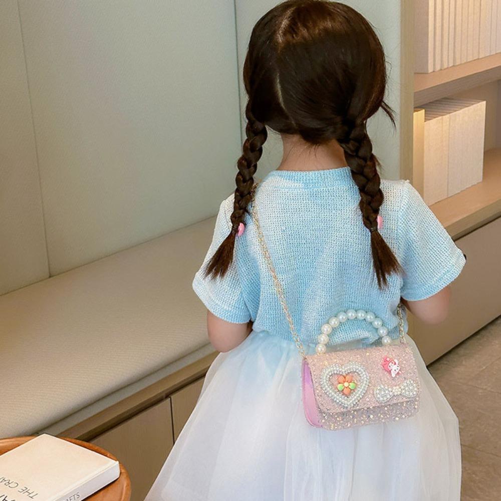 Lace Children's Bag Sequin Shoulder Bag 2024 Underarm Bag  Girl