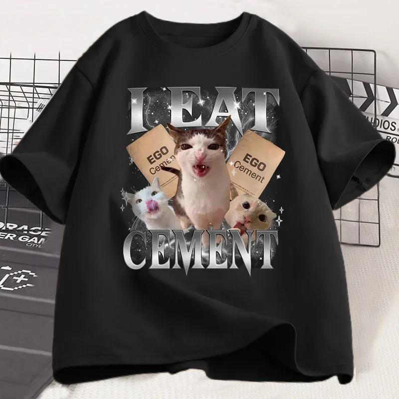 

I Eat CeUnisext Funny Cat Meme T Shirt Women Stupid Ugly Unhinged TShirt Silly Oddly Tee Casual Soft Tshirt Streetwear Graphic Y2K S