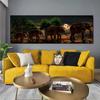 Elefantenfamilie, Panorama-HD-Leinwandgemälde, Wohnzimmer, Schlafzimmer, Wandkunst, Innendekoration, Gemälde(Kein Rahmen)