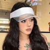 Fashion UV Protection Leopard Print Visor Cap Sunscreen Solid Color Transparent Hollow Hat Adjustable Cool Sun Hat Hiking