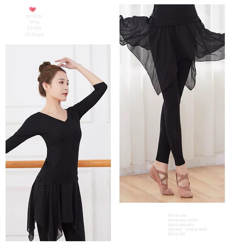 Dámská podzimní modální taneční cvičební souprava: Baletní a latinskoamerický kostým