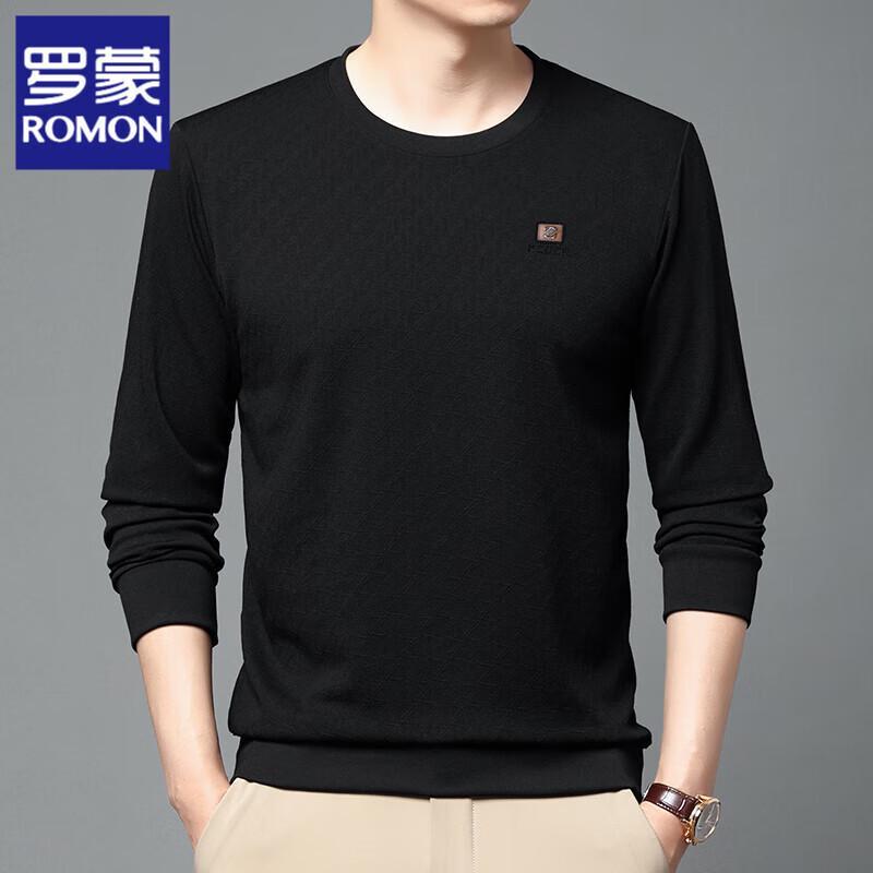 LOMON Men s Business Casual Round Neck Long Sleeve Top 190