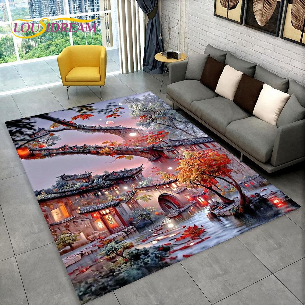3D Beautiful Dream Magic Castle Scenic Area Rug,Carpet Rug for Living Room Bedroom Sofa Doormat Kitchen Decor Non-slip Floor Mat