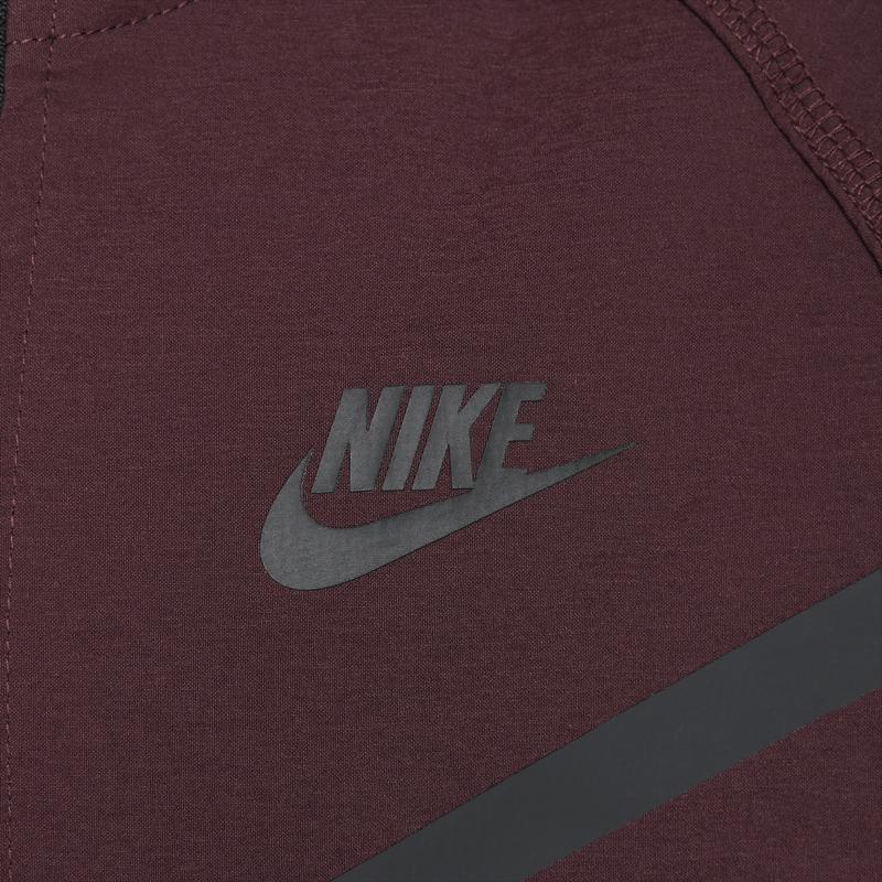Nike Tech Logo Hooded Zip-Up Jacket Kids Jackets Burgundy Black HQ8911-652
