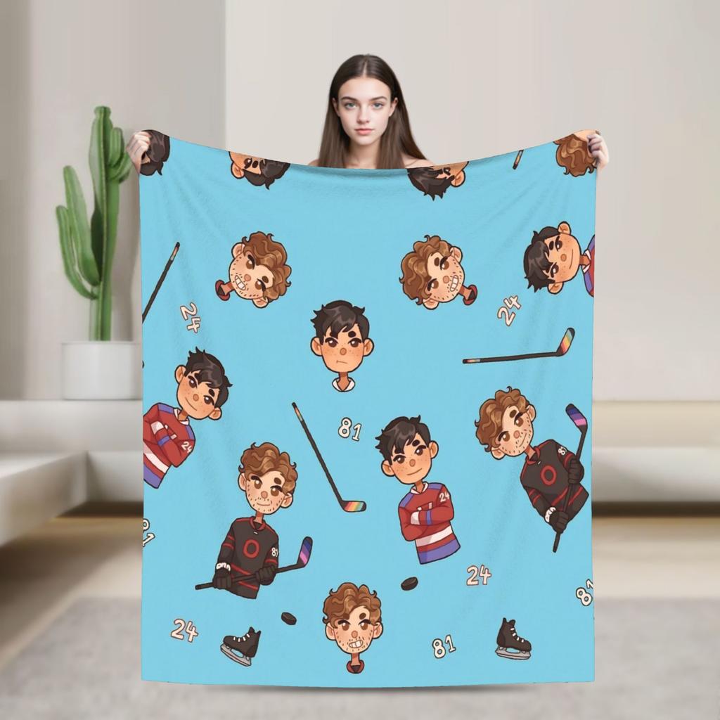 Heated Rivalry Movie Knitted Blankets Fleece Throw Blanket Bed Sofa Decoration Soft Warm Bedsprea