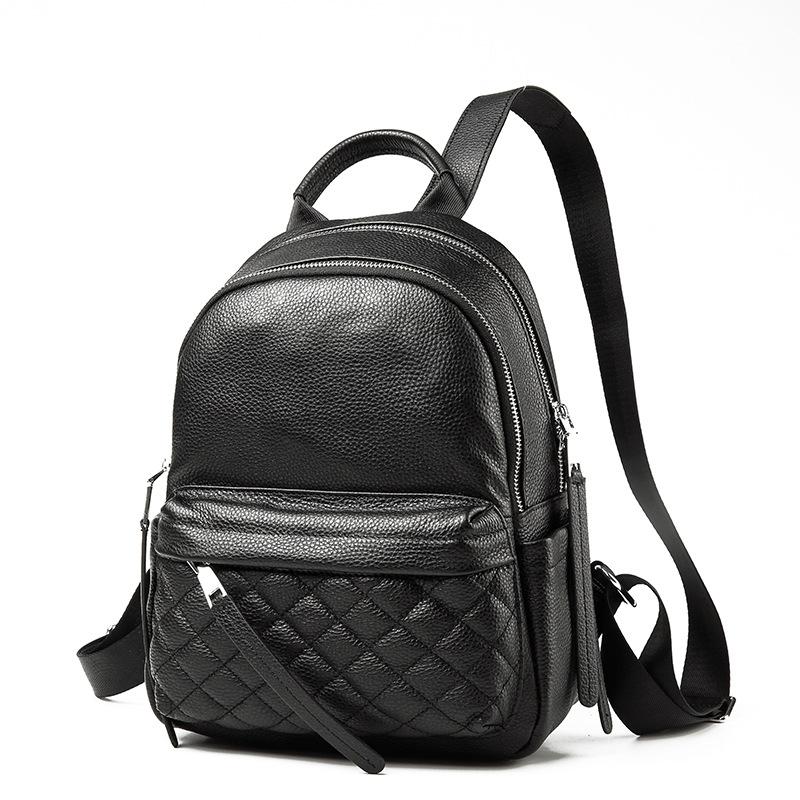 

Leather backpack women s new fashion large capacity diamond backpack commuter travel women s backpack чорний