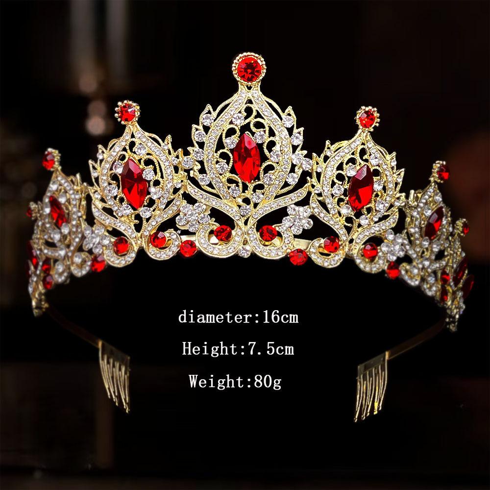 DIEZI Different Style Baroque Purple AB Crystal Tiara Crown For Women Wedding Party Bridal Bride Crown Hair Dress Accessories