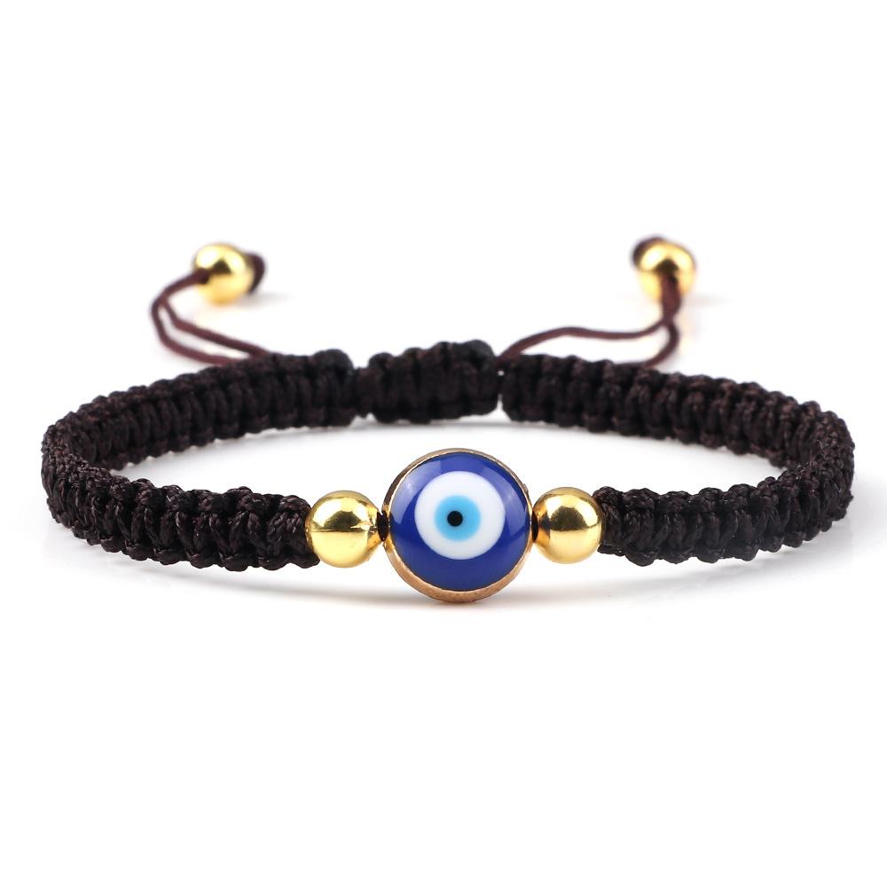 Fashion Lucky Red String Evil Eye Bracelet Gold Thick Rope Handwoven Adjustable Friendship Jewelry Hamsa Bracelet Women Men
