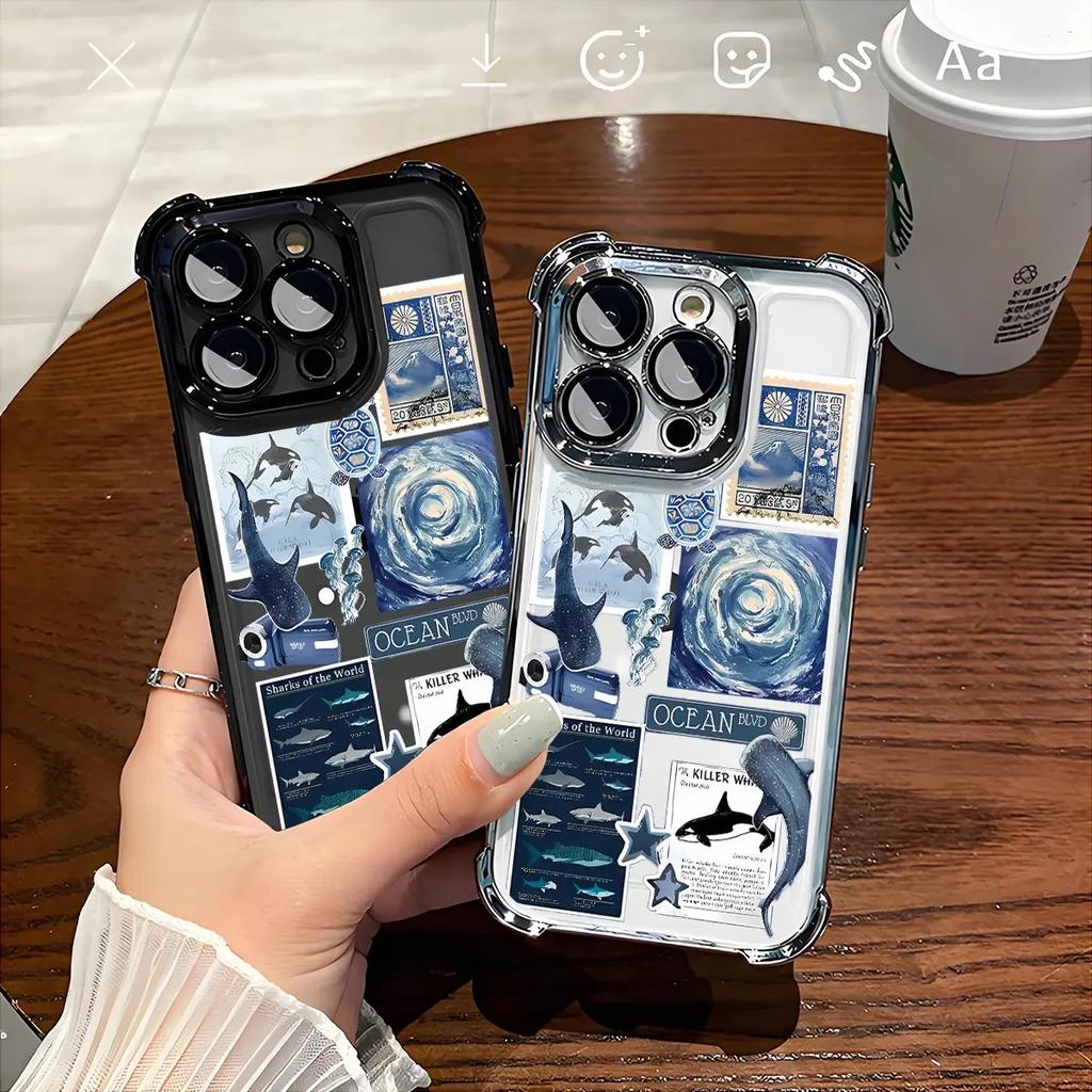 HOT Whale Shark Pattern Plating Phone Case For Xiaomi Redmi 15 A3 15C 14C 13C K50 A1 Note 15 14 13 12 Pro Plus 4G 5G Anti Fall