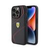 Logo Ferrari in Metallo Intrecciato - Custodia iPhone 15 Pro (Czarny)
