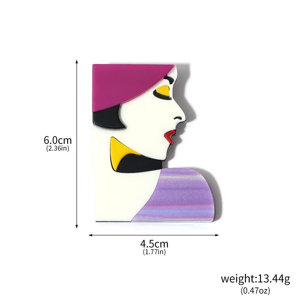 Bunte Streifen Tragen Schleife Brille Sanfte Dame Anstecknadeln Für Frauen Acryl Lehrer Elegant Figur Party Büro Tasche Anstecker Geschenke