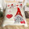 Christmas Gnomes Bedding Set Santa Claus Xmas Comforter Cover Merry Christmas Duvet Cover Set Romantic Candlelight Quilt Cover