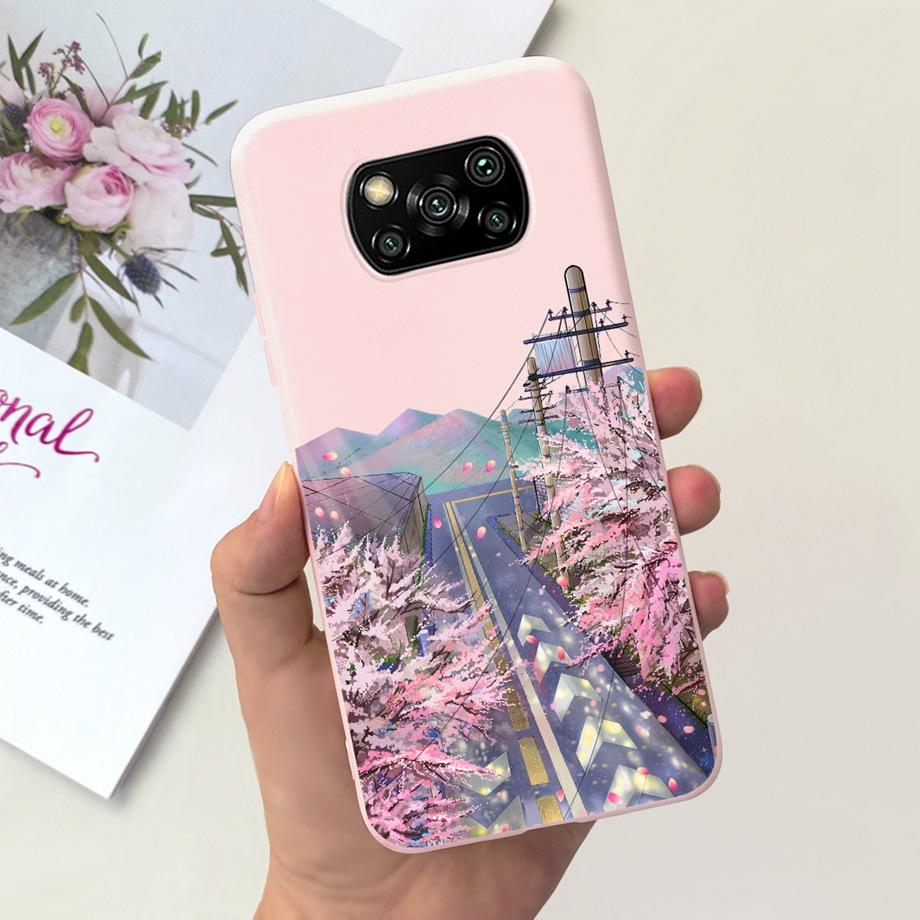 Pro Xiaomi Poco X3 Pro Pouzdro Poco X3 NFC Kryt Květina Roztomilý Kočka Malba Nárazník Skořápka Na PocoX3 X3Pro x3nfc Měkký Luxusní Silikon
