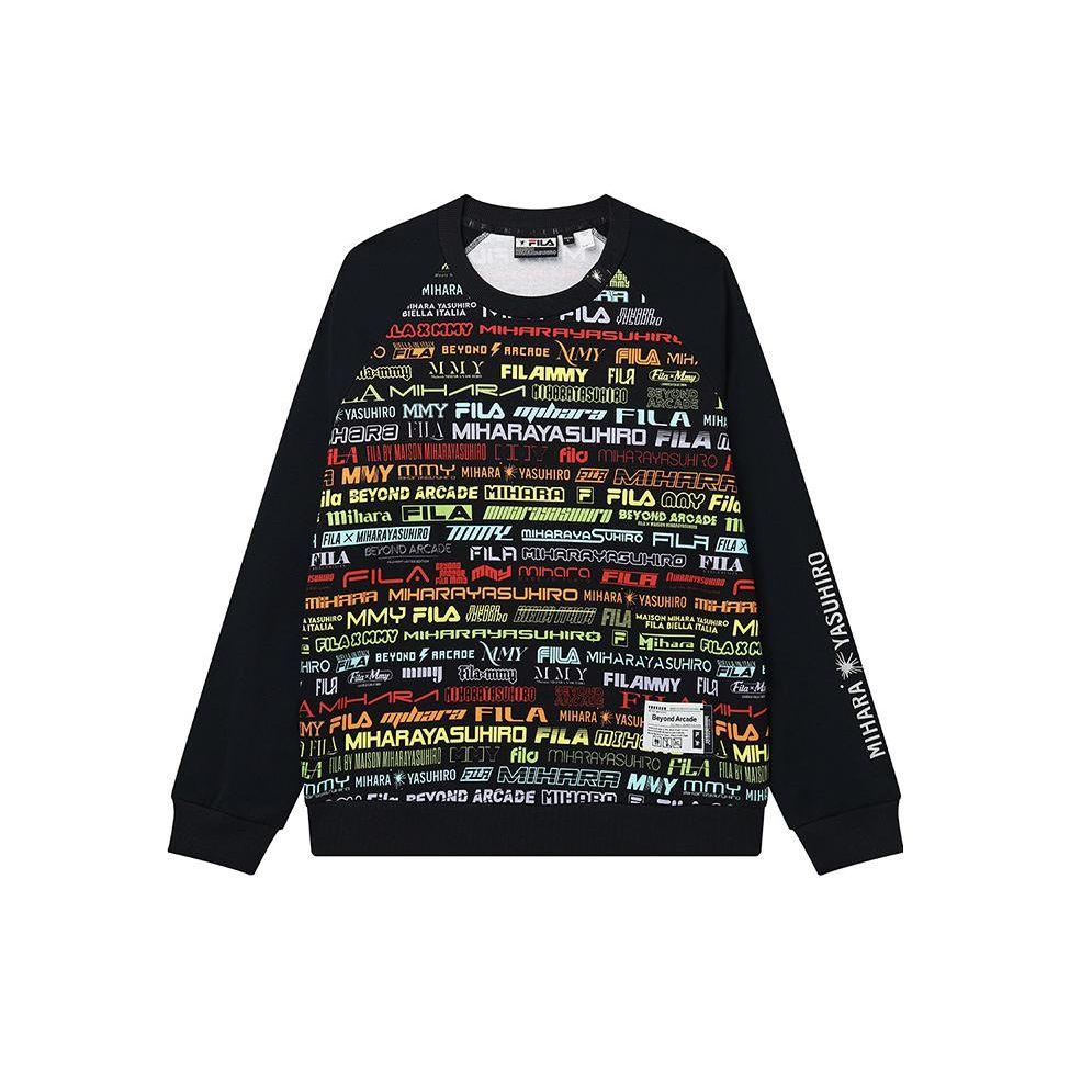 Fila Casual Geometric Print Crewneck Sweatshirt Men Sweatshirt Lychee-Red F11M233202F-RD