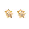 Korean Ear Cuff 2024: Five-Pointed Star Earrings with High-Grade Zircon, New Niche Design for Women