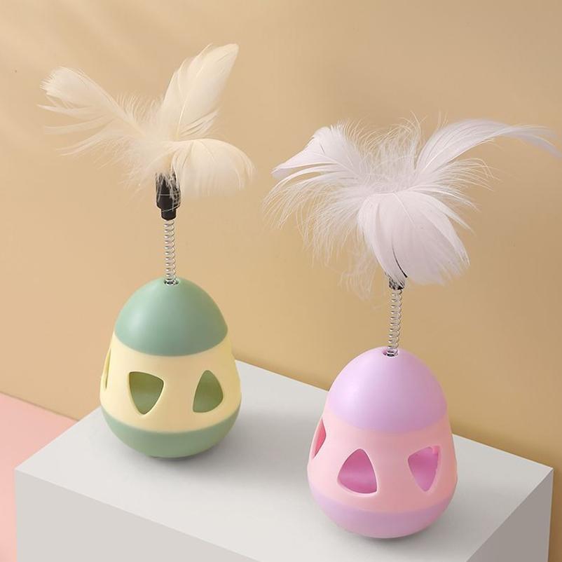 Neues Katzenspielzeug Tumbler Federn auslaufende Spielzeuge Spielzeuge necken Katze Stöcke und Katzen sind selbsterregend und lindern Langeweile.