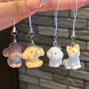 Flocking Mini Dog Phone Hanging Pendant Aesthetic Keychains Women Teddy Keyrings Cute Keychains for Cell Phone Llaveros