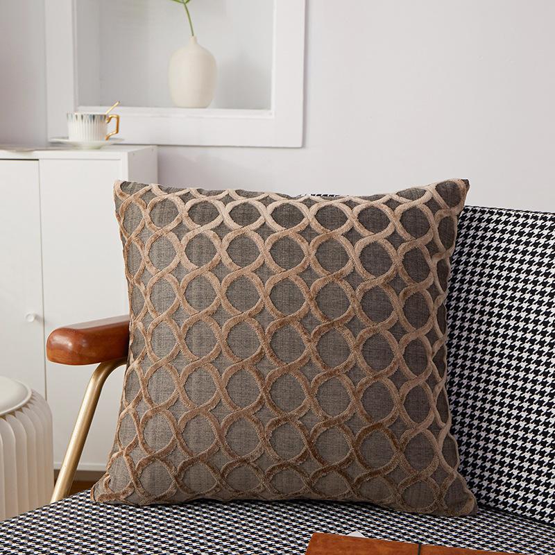 Distribuție Pernă de Spate pentru Sofaua cu Fermoar din Catifea Tăiată, Dimensiune 45x45, Pernă cu Miez, Mobilier de Casă Second-hand