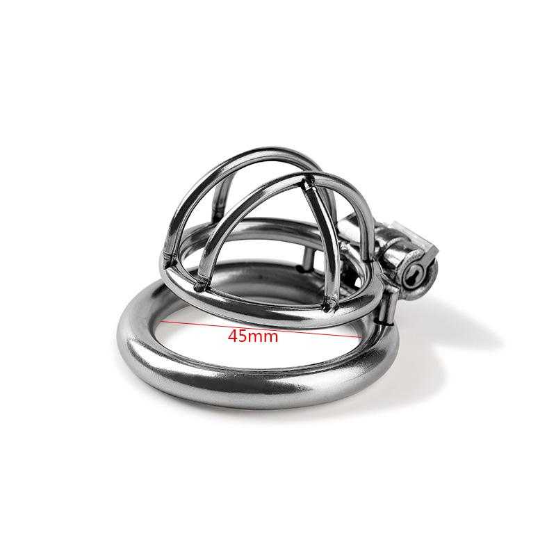 MoDi Blocare pentru penis mic pentru bărbați Cușcă pentru penis din oțel inoxidabil Dispozitiv de castitate Blocare pentru penis Bondage erotic Soț Loialitate Cușcă mare pentru penis din metal