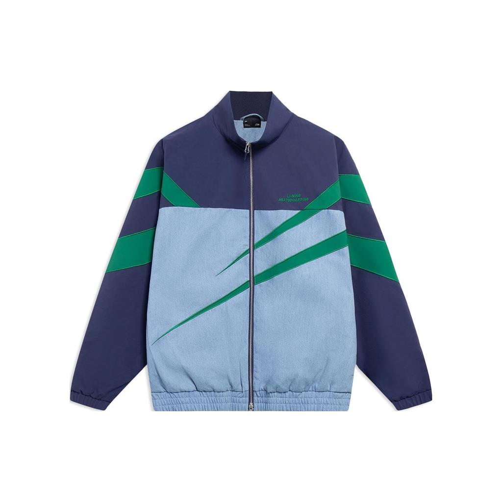 Li-Ning Golden Era Colorblock Zip-Up Loose Casual Jacket Men Jackets Navy-Blue AFDT127-2