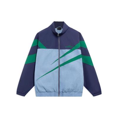 Golden Era Colorblock Zip-Up Loose Casual Jacket Men Jackets Navy-Blue AFDT127-2