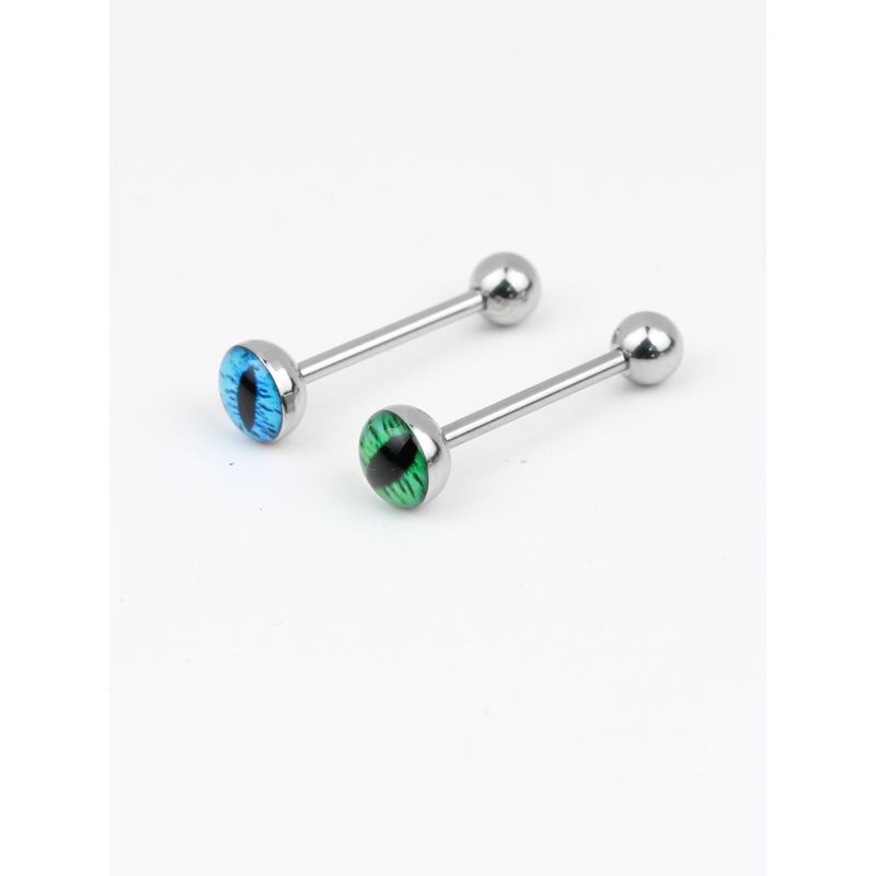 

Светло-зеленый Кошачий глаз Титановая сталь Сексуальный магазин пирсинга 1.6 thick 10 long blue + Green 1 each