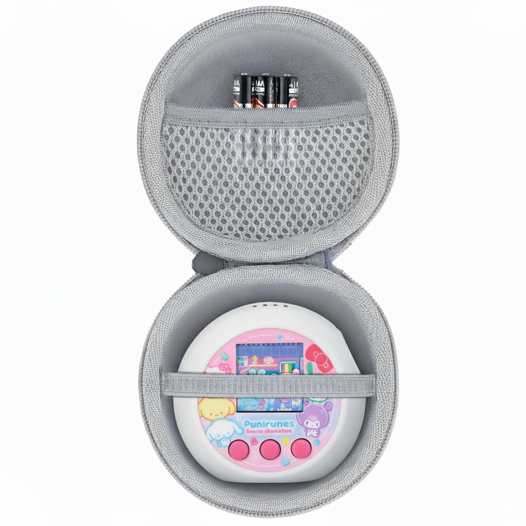(Case only) TAKARA TOMY Punirunzu Sanrio Characters Handheld Game Storage Case for Kids, Off-White - co2CREA